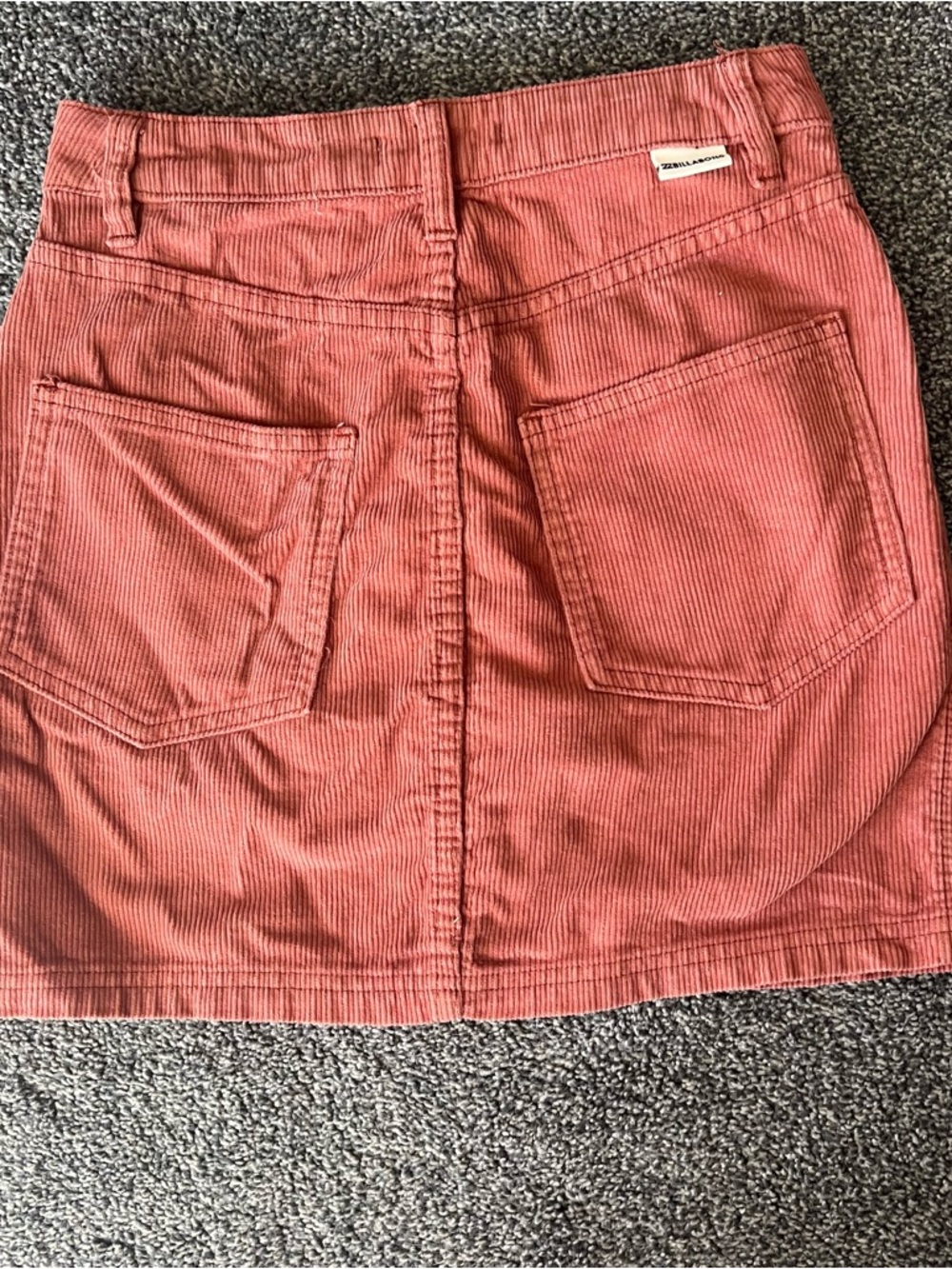 Billabong Orange Corduroy Button-Front Mini Skirt - Picture 4 of 6